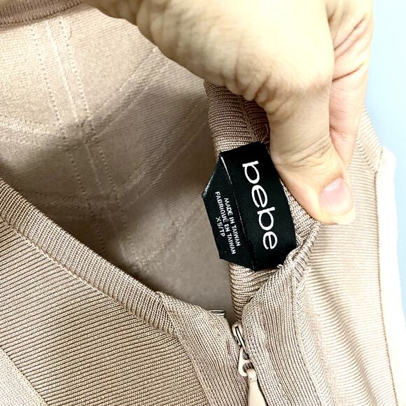 Bebe Rose Dust Sleeveless Open Back Bandage Bodycon Party Mini Dress XS - Picture 6 of 9